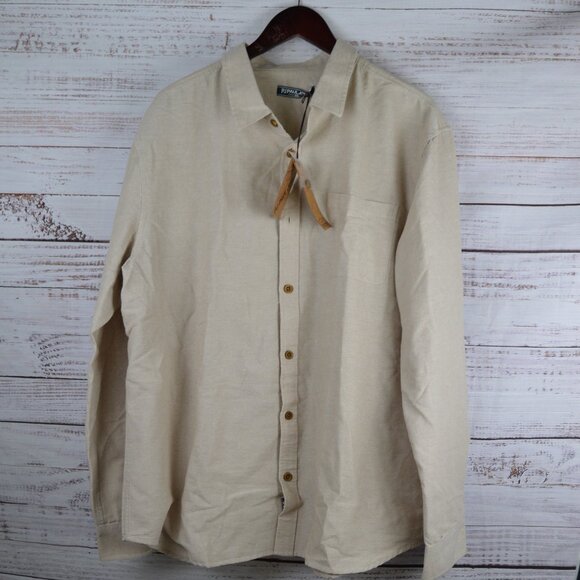 Paul Jones Cotton Linen Blend Long Sleeve Button Down Shirt Mens XXL 2XL NWT - Picture 3 of 12